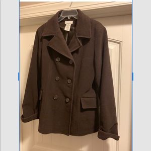 Women’s dark brown pea coat